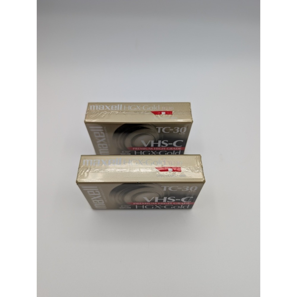 2 PACK Maxell Camcorder Video Tapes VHS-C TC-30 HGX Gold Premium High Grade - Picture 2 of 5